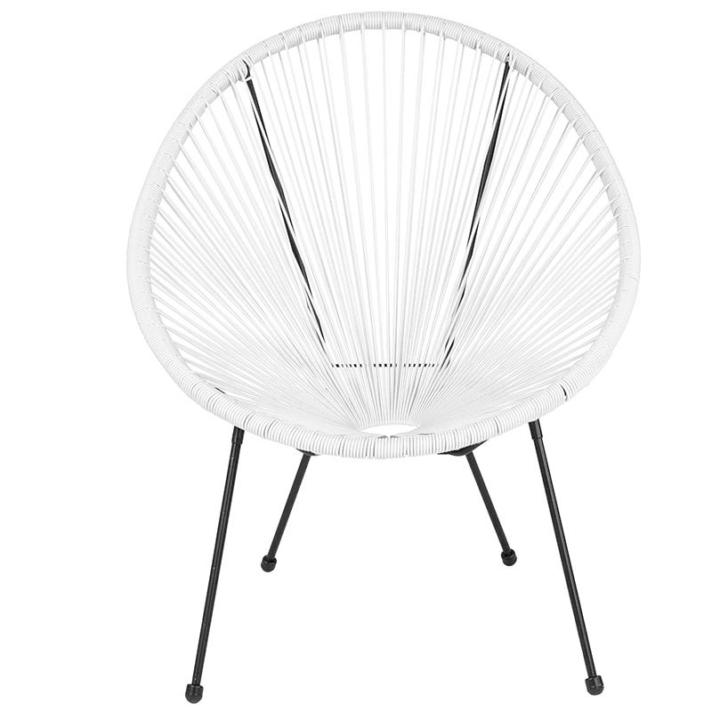 Valencia Oval Comfort Series Take Ten White Papasan Lounge Chair
