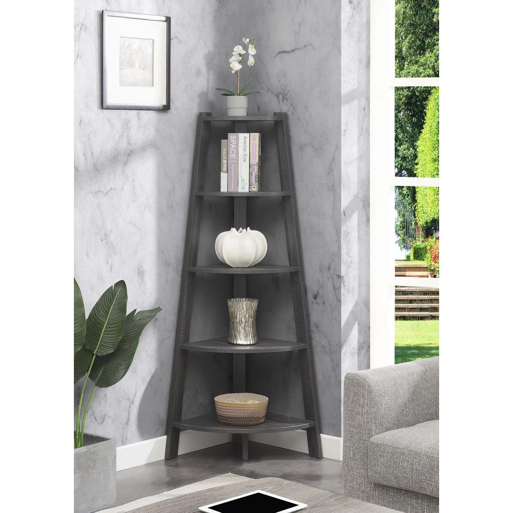 Newport 5 Tier Wide Corner Bookcase