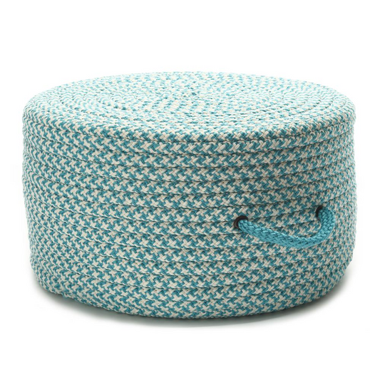Houndstooth Pouf Turquoise 20"x20"x11"