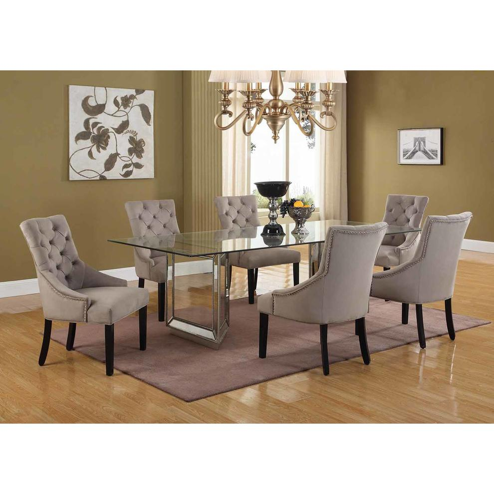 Nicolette Mirrored Silver 96" Dining Table