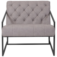 Thumbnail for HERCULES Madison Series Retro Light Gray LeatherSoft Tufted Lounge Chair