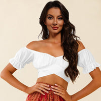 Thumbnail for Off-Shoulder Flounce Sleeve Tie Back Top