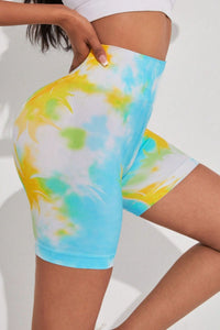 Thumbnail for Tie-Dye Wide Waistband Sports Shorts