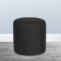 Thumbnail for Barrington Upholstered Round Ottoman Pouf in Black Fabric