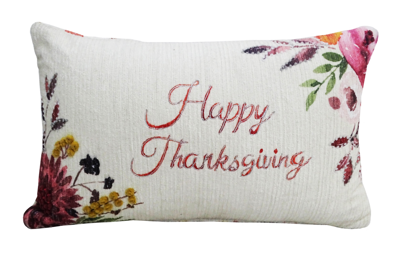 14"X24" Thanksgiving Throw Pillow with text