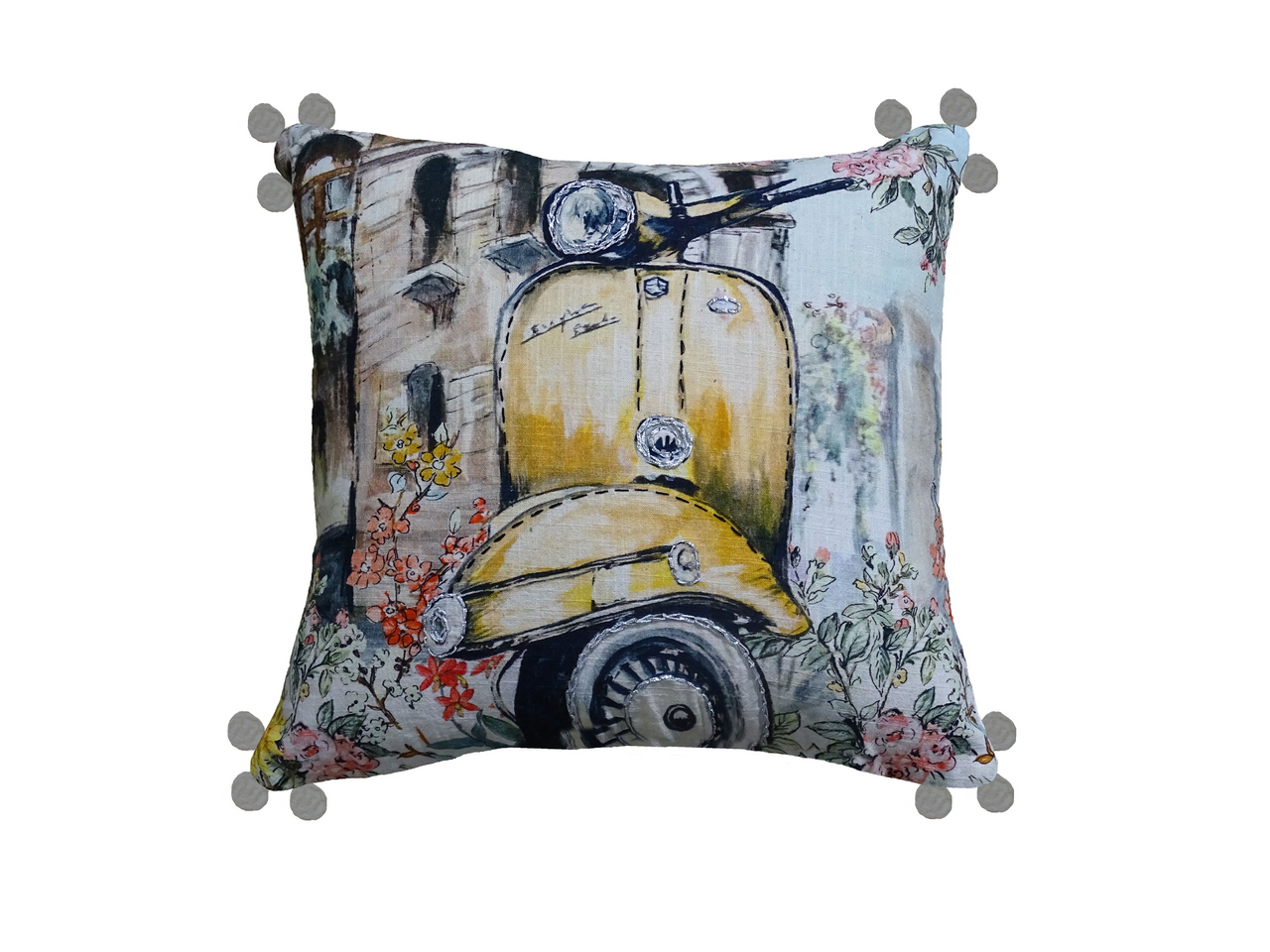 Decorative Throw Pillow Cover Fall Collection Yellow Vespa