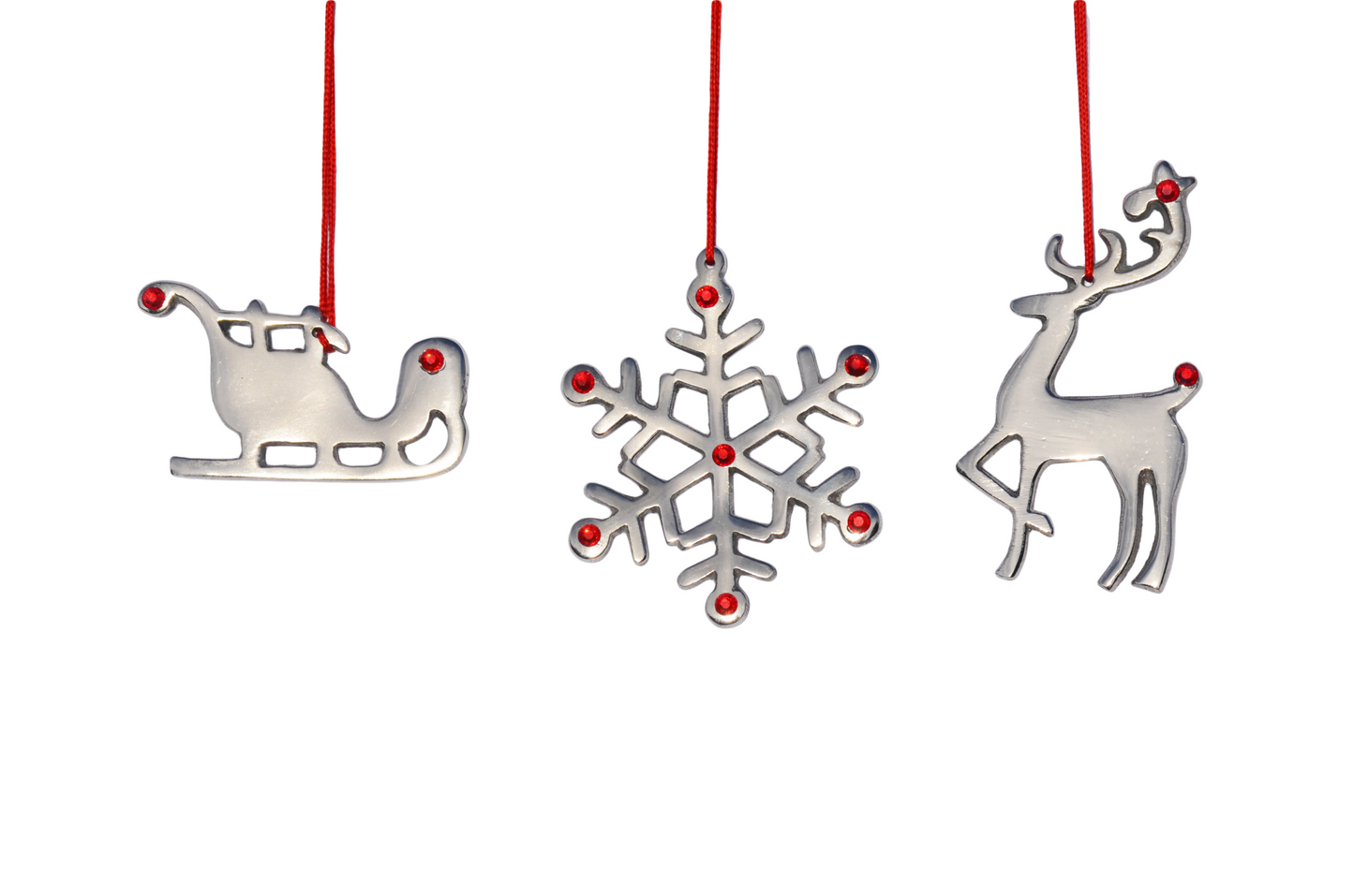 Sleigh Christmas Tree Ornament Decorations Set of 8