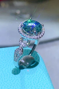 Thumbnail for 2 Carat Moissanite Emerald Green Ring