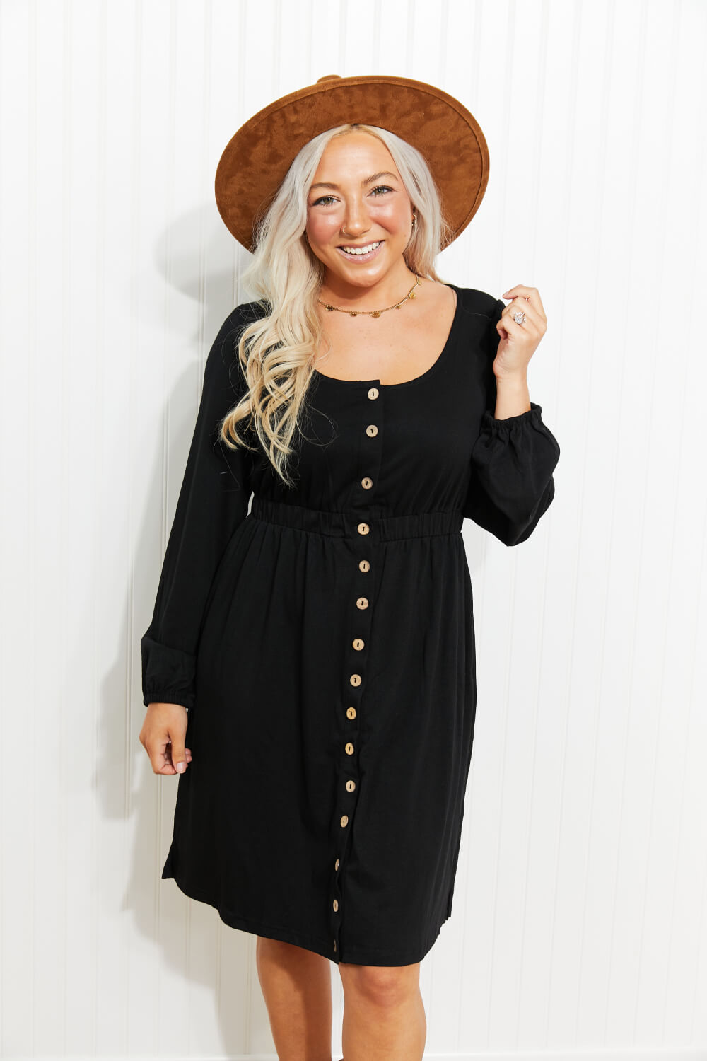 Scoop Neck Empire Waist Long Sleeve Mini Dress - Mervyns Scoop Neck Empire Waist Long Sleeve Mini Dress - Mervyns
