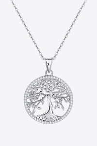 Thumbnail for 925 Sterling Silver Moissanite Tree Pendant Necklace