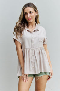 Thumbnail for HEYSON Find Yourself Full Size Soft Tencel Babydoll Blouse