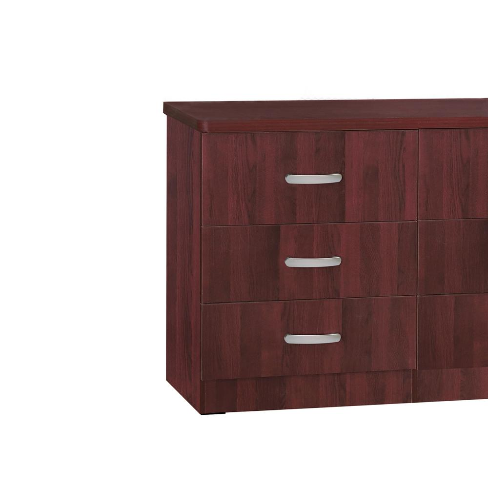 Better Home Products DD & PAM 6 Drawer Engineered Wood Dresser in Mahogany