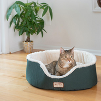 Thumbnail for Armarkat Pet Bed Model C04HML/MB   Laurel Green and Ivory
