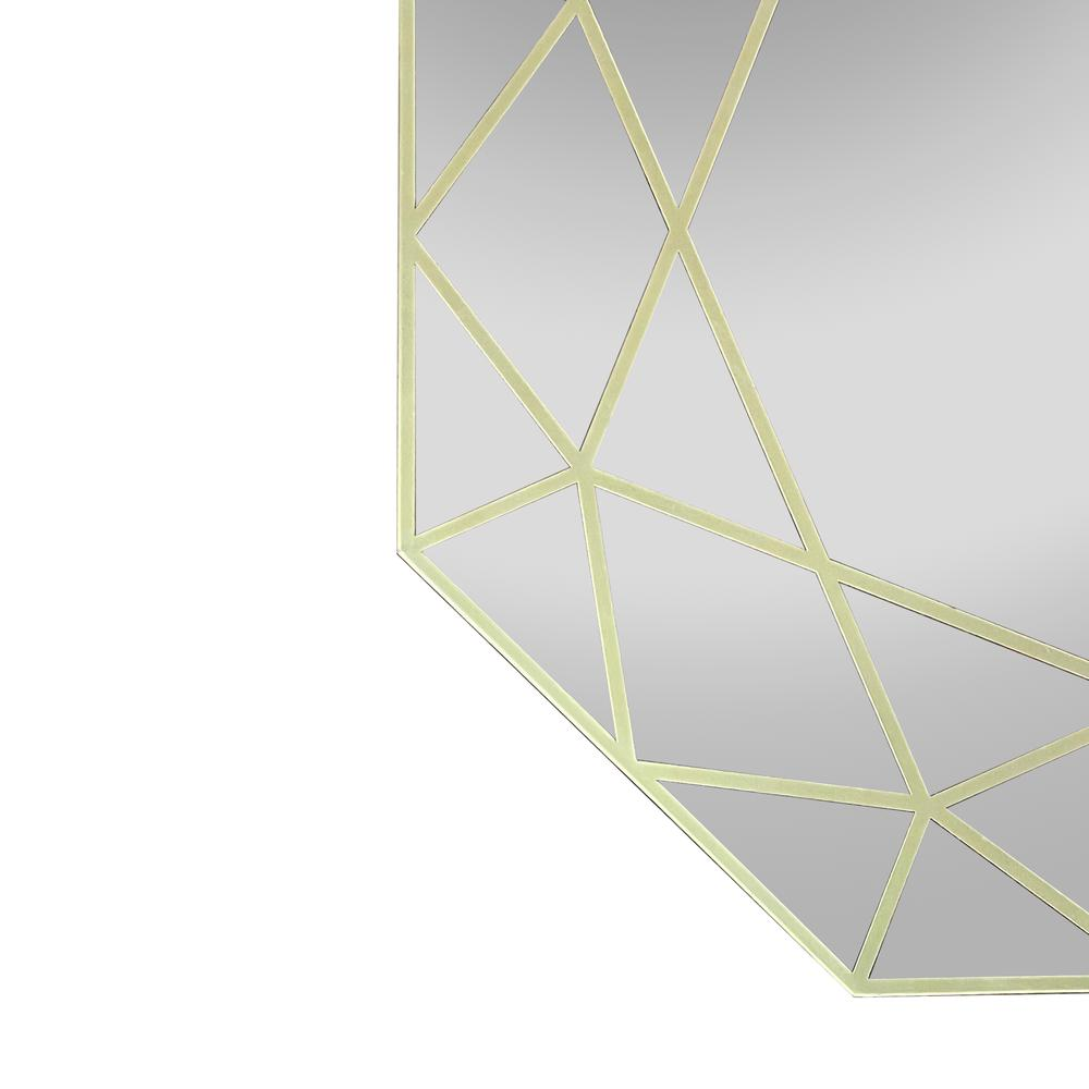Octagon Golden Finish Wall Mirror - 30" Tall