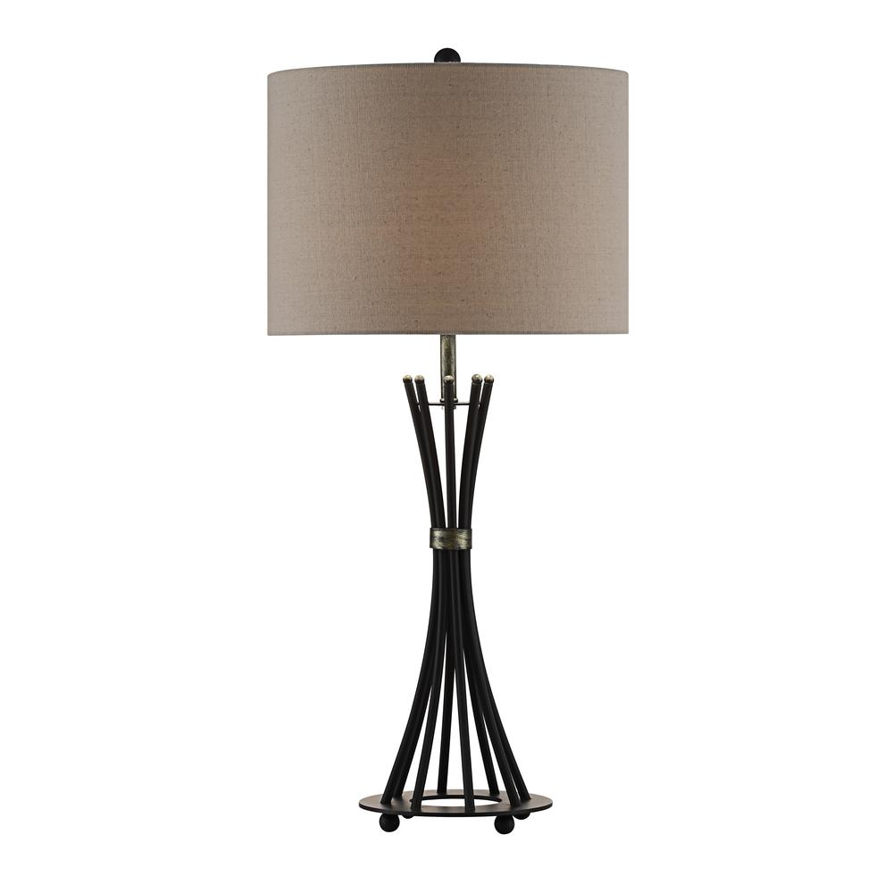 29.75"H Brown Metal Table Lamp