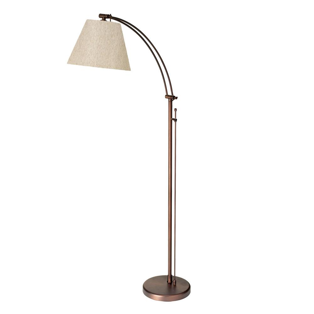 Lucian Adjustable Floor Lamp Flax Shade