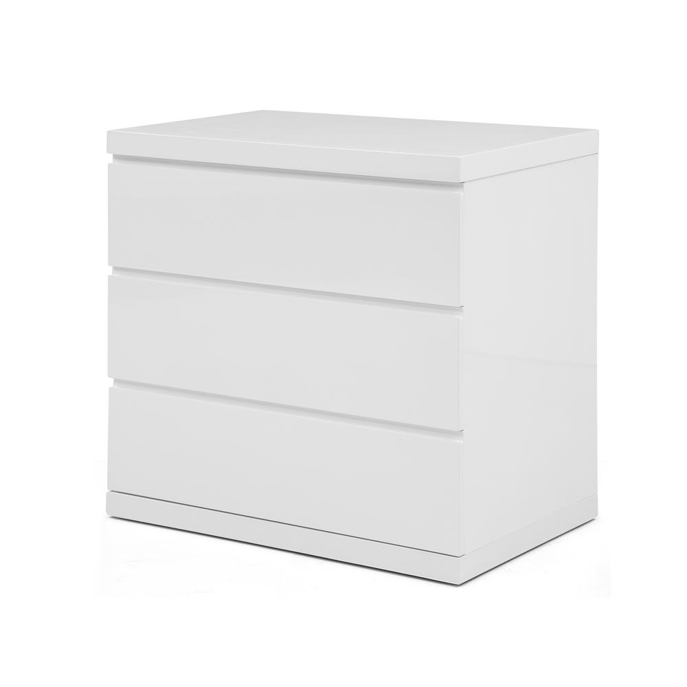 Anna Dresser Single High Gloss White Full extension drawers