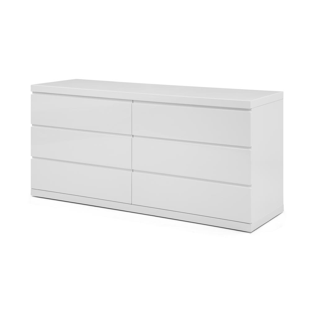 Anna Dresser Double High Gloss White Full extension drawers