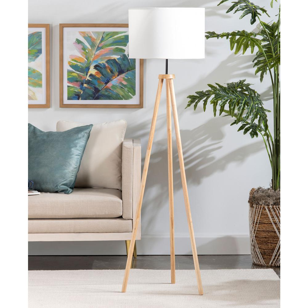 Nahla Wood Tripod Floor Lamp