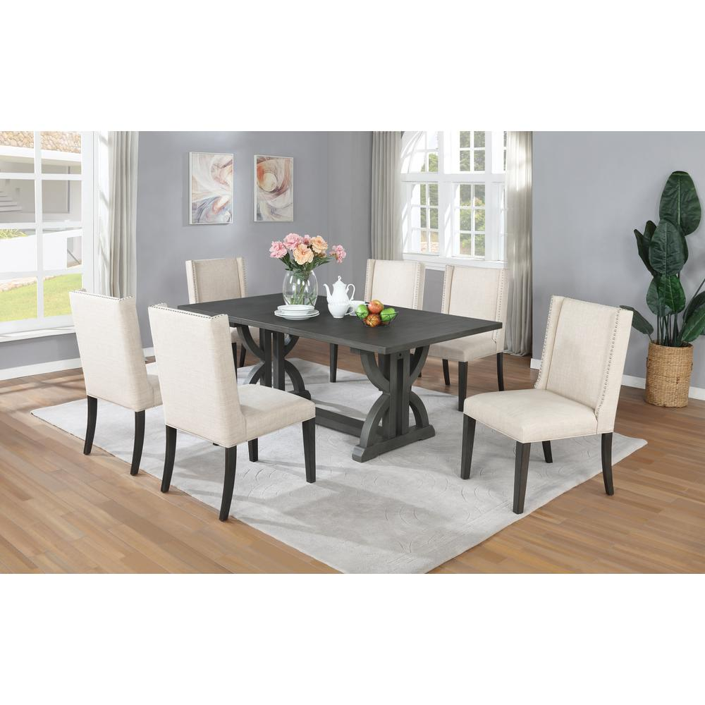Mia Rectangular Dining Table in Gray