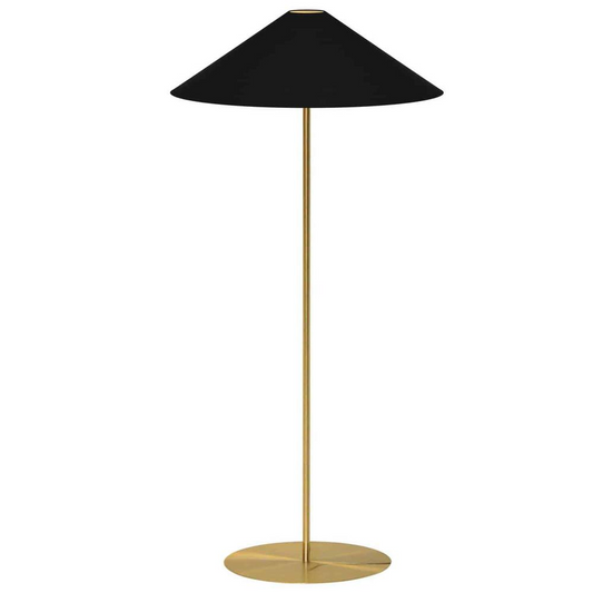 Jayce 1LT Tapered Floor Lamp w/ JTone Black-Gold Shade