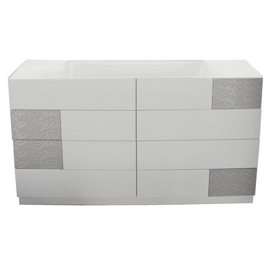 Naple Modern Dresser in Gray/Silver