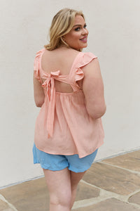 Thumbnail for Be Stage Full Size  Woven Top in Peach