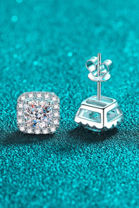 Thumbnail for 925 Sterling Silver Inlaid 2 Carat Moissanite Square Stud Earrings