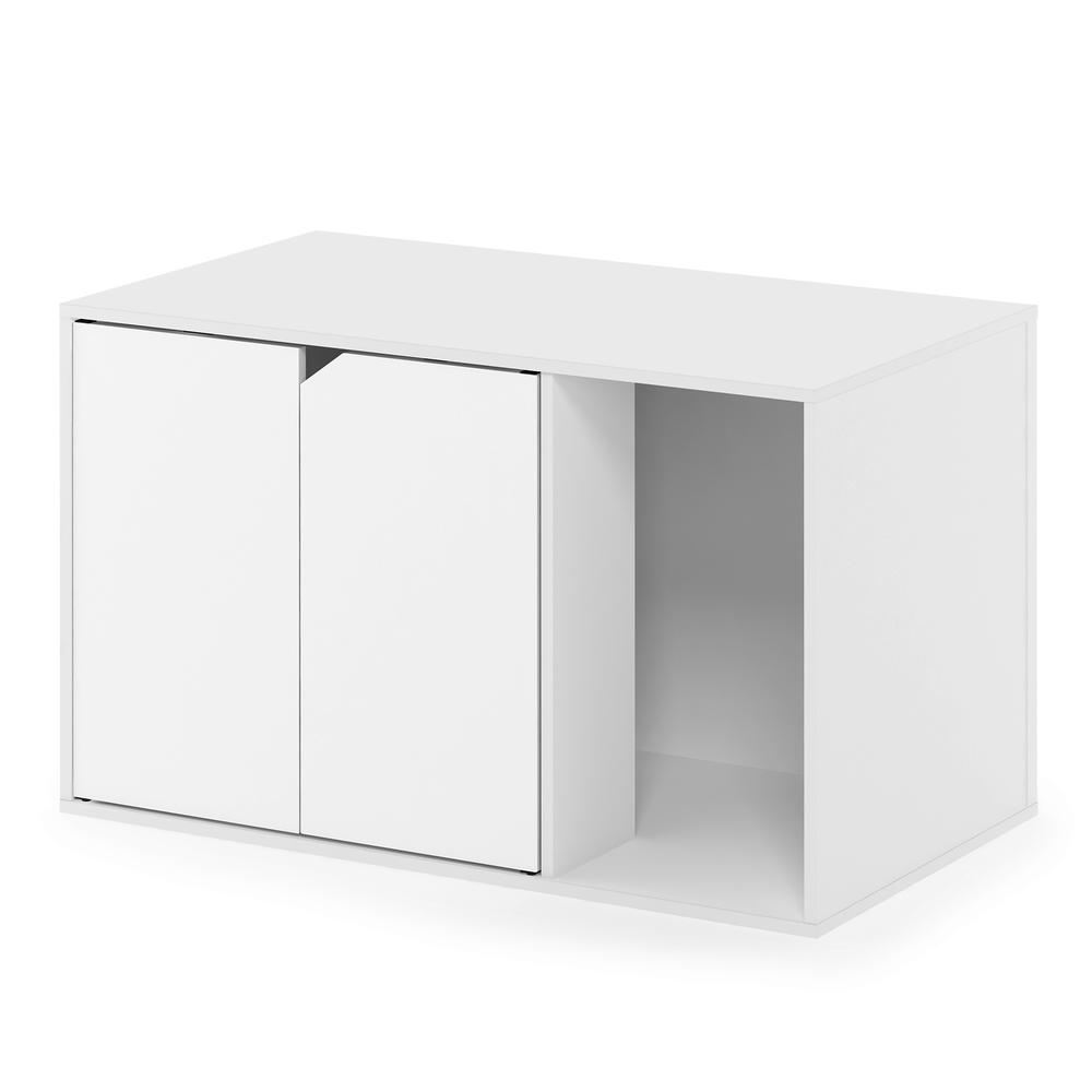Furinno Peli Litter Box Enclosure, Solid White