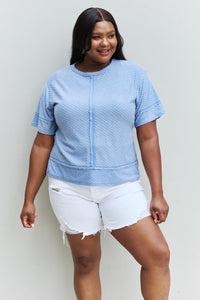 Thumbnail for HOPELY Cater 2 You Swiss Dot Reverse Stitch Short Sleeve Top