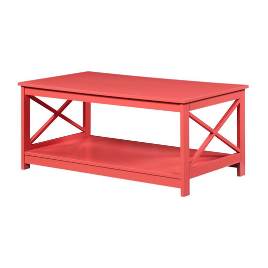 Oxford Coffee Table with Shelf Coral