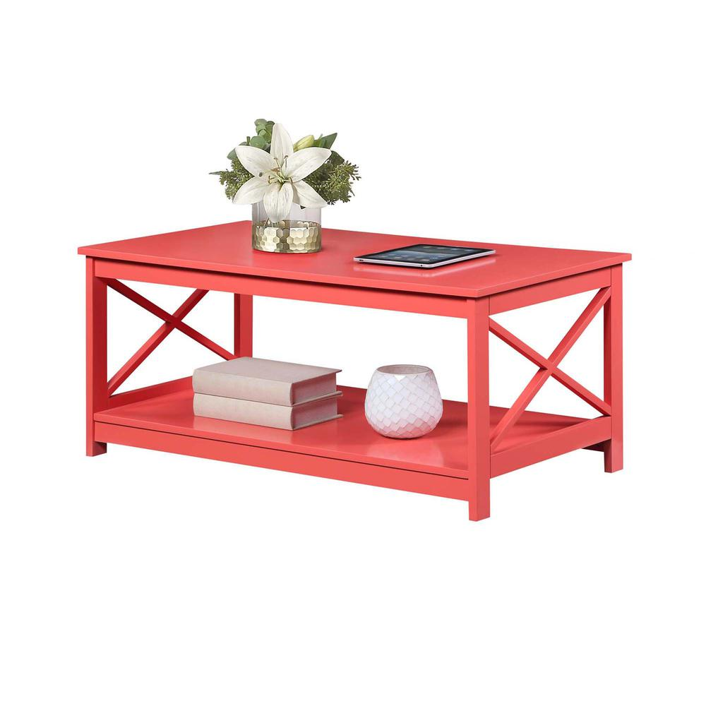 Oxford Coffee Table with Shelf Coral