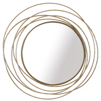 Thumbnail for Gold Metal Frame Round Wall Mirror