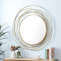 Thumbnail for Gold Metal Frame Round Wall Mirror