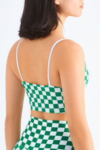 Thumbnail for Breathable Checkered Sports Bra