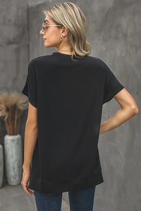 Thumbnail for Round Neck Short Sleeve Solid Color Tee