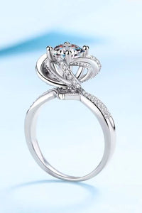Thumbnail for 2 Carat Moissanite Floral Platinum-Plated Ring