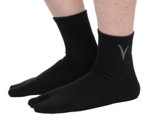 Thumbnail for Mini-Crew - V-Toe Thicker Flip-Flop Tabi Socks Athletic or Casual Black Cotton Blend Comfortable Stylish