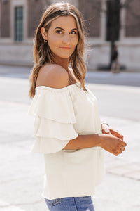 Thumbnail for Off-Shoulder Layered Sleeve Blouse