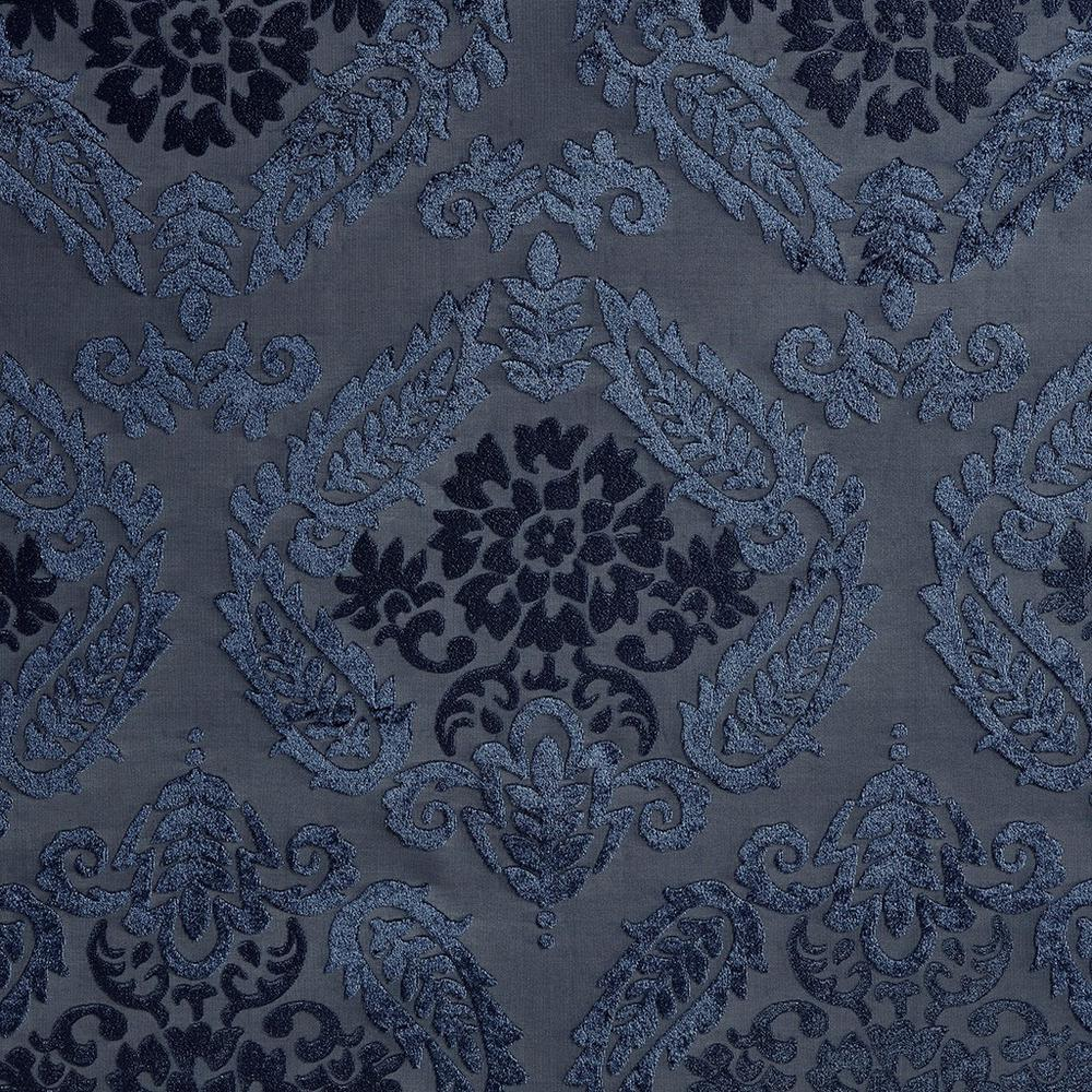 Amelia Knitted Jacquard Paisley Total Blackout Grommet Top Curtain Panel - Mervyns