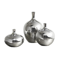 Thumbnail for Ansen Metallic 3pcs Vase Set, Silver