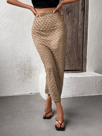 Thumbnail for Textured High-Waist Midi Skirt