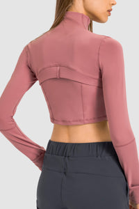 Thumbnail for Zip Front Cropped Sports Jacket