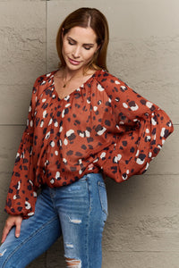 Thumbnail for Hailey & Co Come See Me Spotted Printed Chiffon Blouse