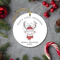 Thumbnail for Personalized Christmas Round Ceramic Ornament