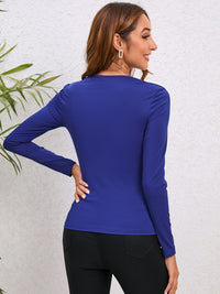 Thumbnail for Decorative Button Long Sleeve Top
