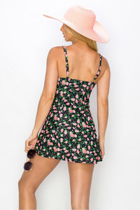 Thumbnail for Marina West Swim Full Size Clear Waters Swim Dress in Black Roses