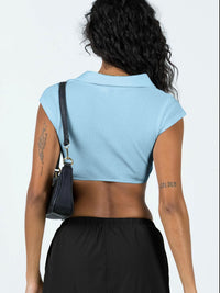 Thumbnail for Johnny Collar Cropped Top