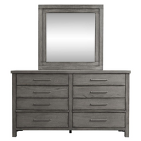 Thumbnail for Dresser & Mirror (406-BR-DM), Dusty Charcoal Finish w/ Heavy Distressing