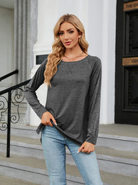 Thumbnail for Round Neck Long Sleeve T-Shirt